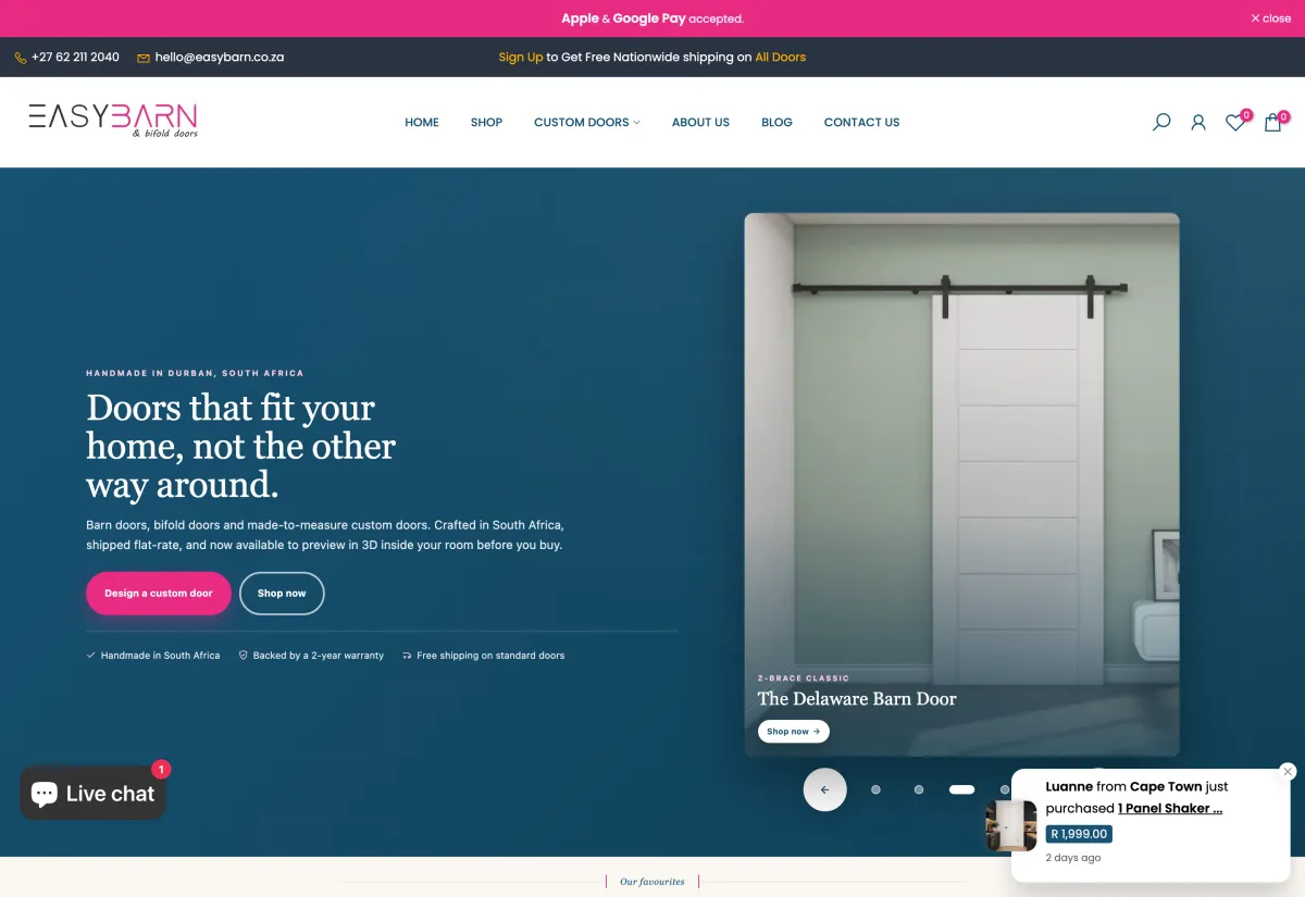 Easy Barn website