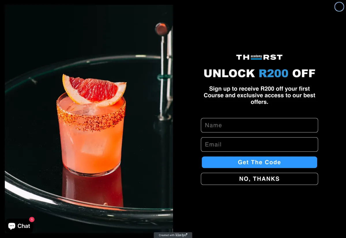 Thirst Academy website